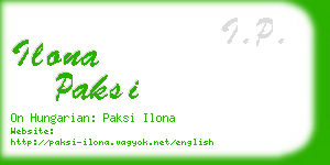 ilona paksi business card